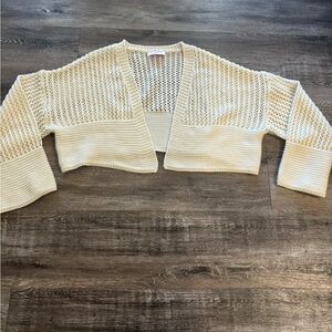 Elegant Cream Knit Women's Cardigan